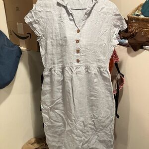 Pyne and Smith light blue linen dress